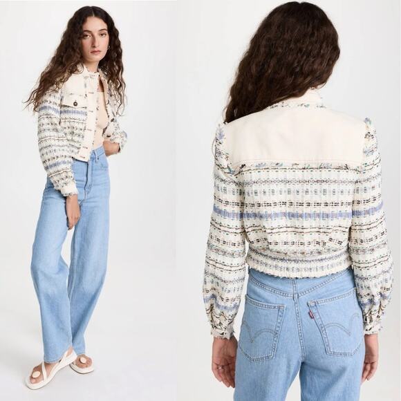 Veronica Beard Darren Tweed Jacket Ecru Multi 14 - Picture 10 of 10